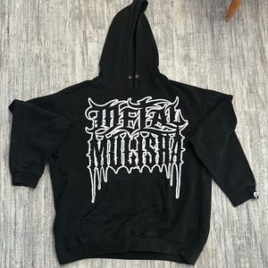 Men’s black and white metal mulisha  hoodie size 2XL